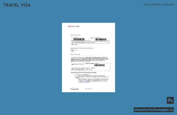 Beispielansicht des kanadischen E-Visums in Word- und PDF-Formaten